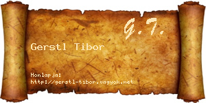 Gerstl Tibor névjegykártya